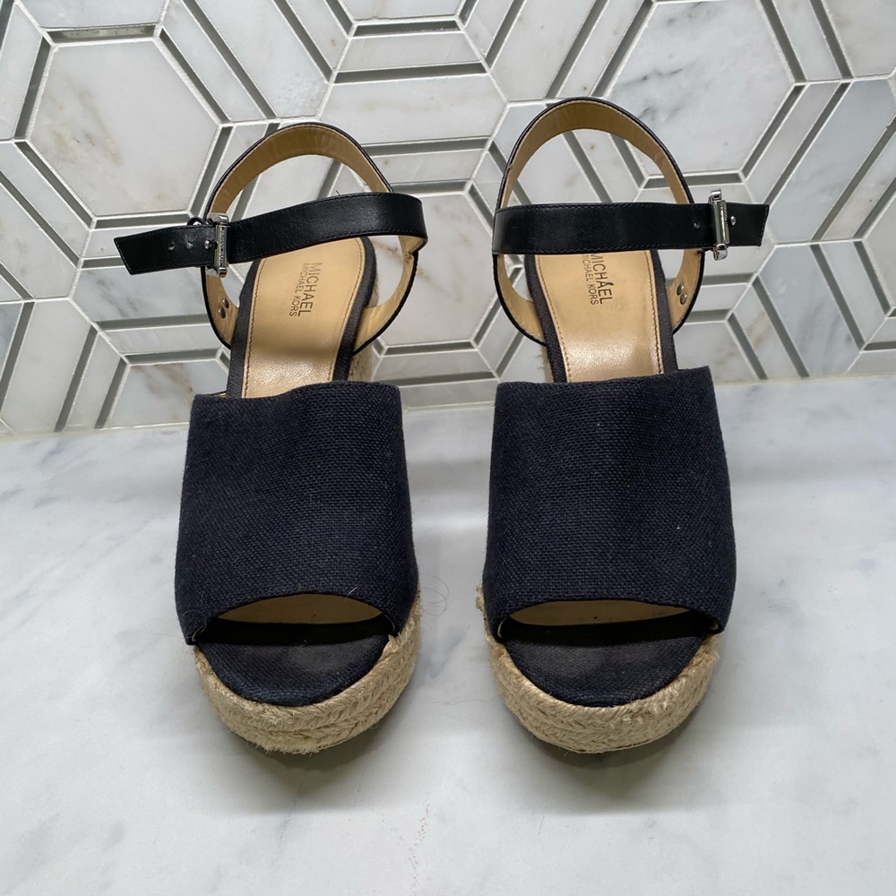 Micheal Kors Black Espadrille wedges